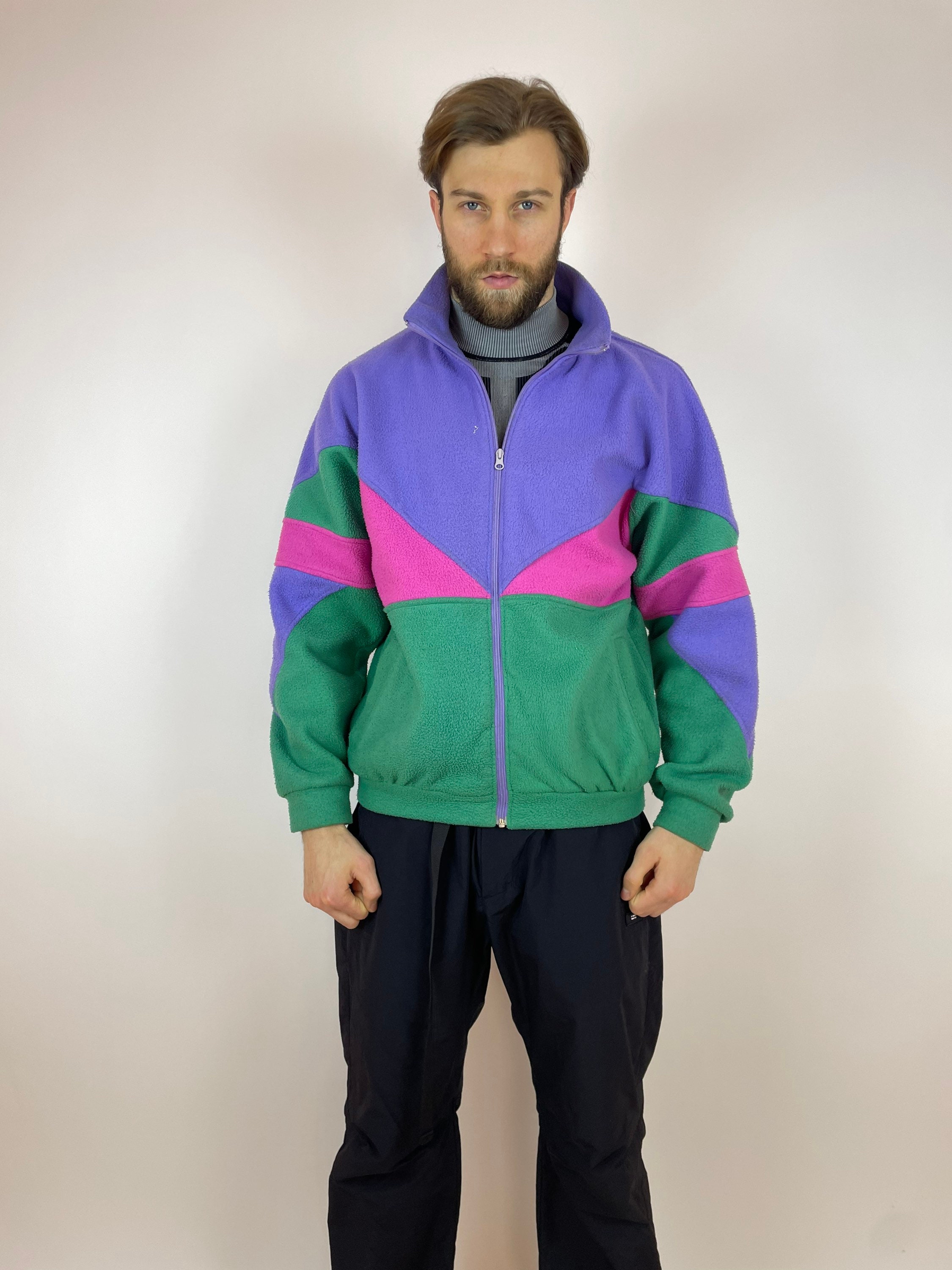 Pull Polaire Homme James Pringle Bleu Taille XL – 1/2 Zip, Poches – Très Bon état