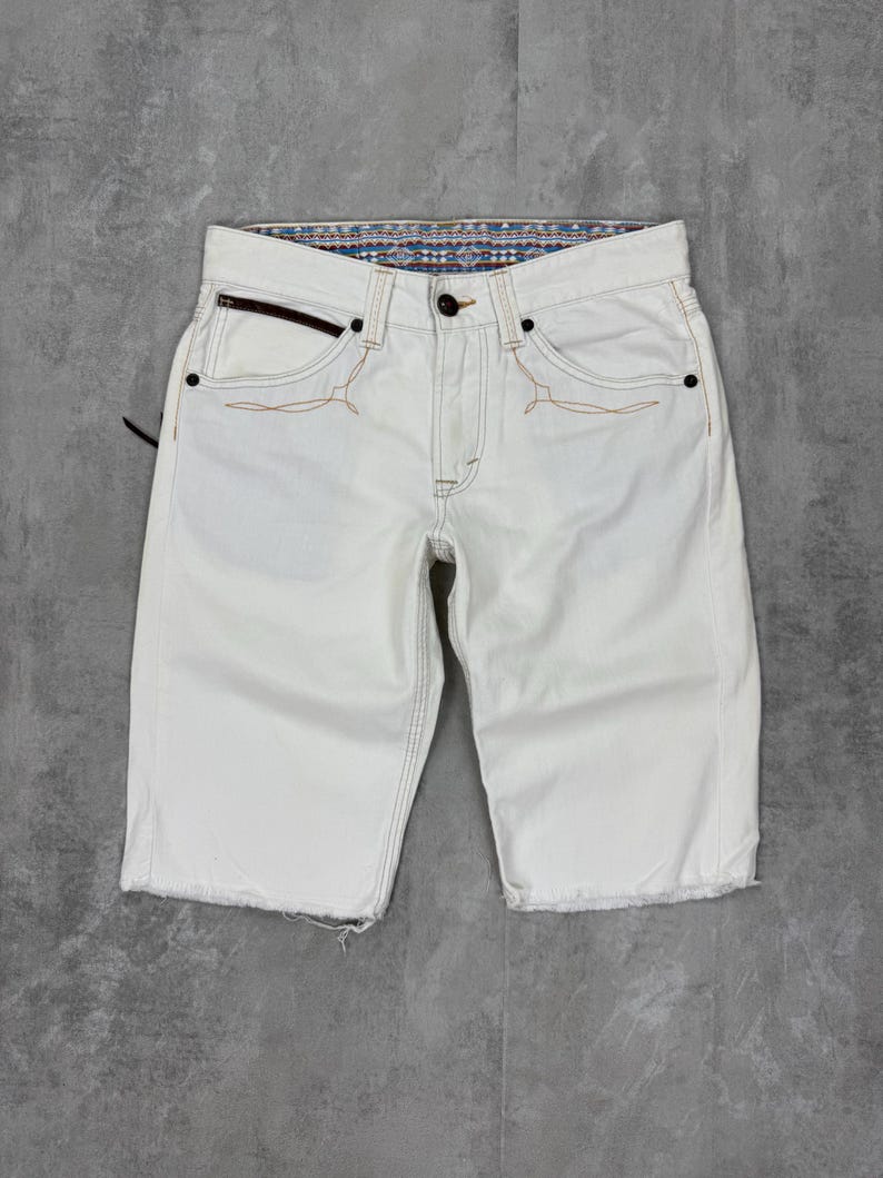 Edwin XU Exclusive Vintage white denim shorts size 32 image 3