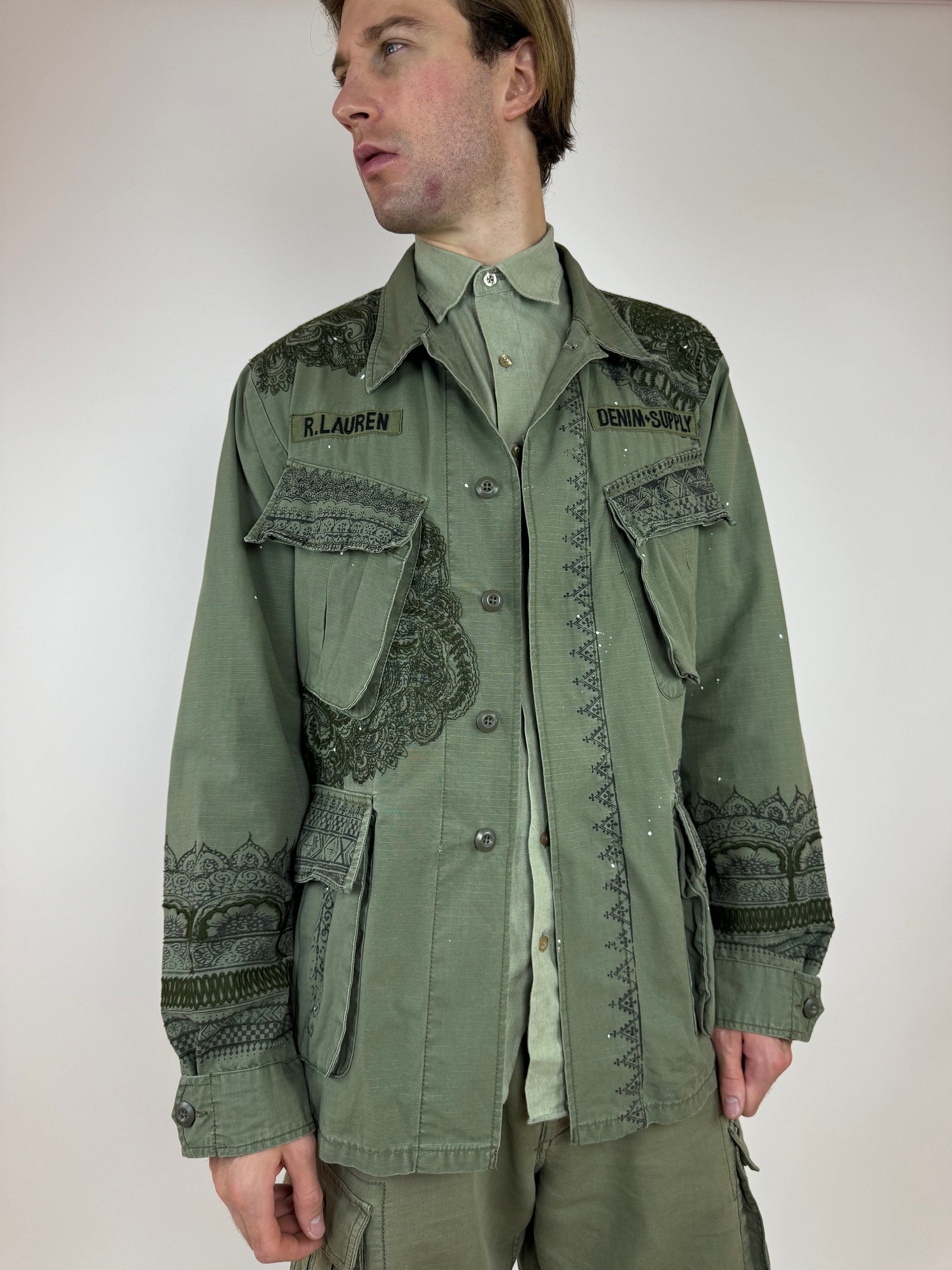 POLO DENIM & SUPPLY ミリタリージャケット M ベージュ Polo Ralph Lauren Denim & Supply Military M-65 Combat Field