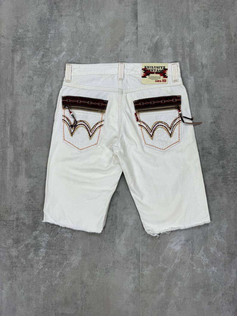 Edwin XU Exclusive Vintage white denim shorts size 32 image 1