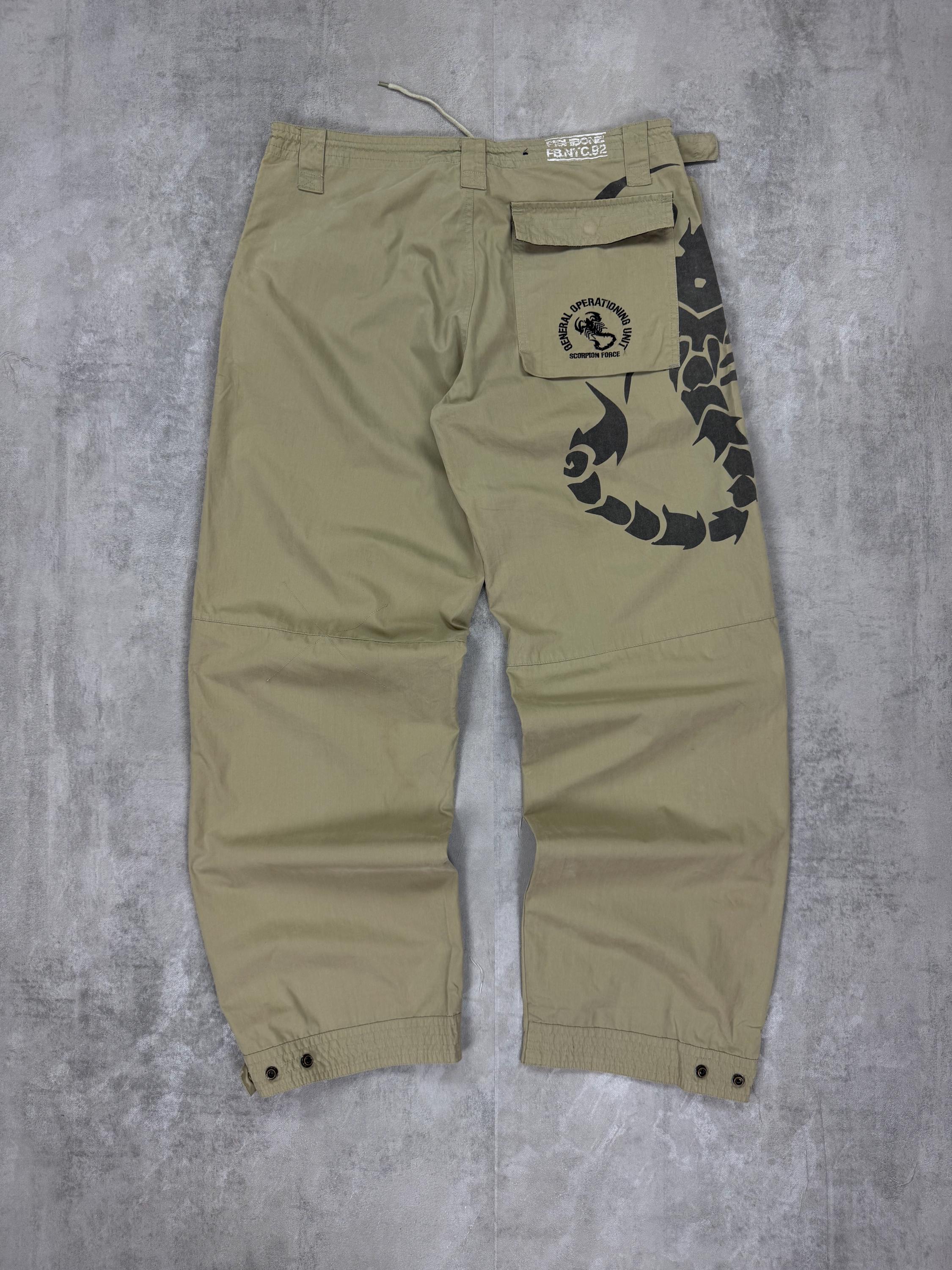 FISHBONE NYC.92 Scorpion Force Military Khaki Boot Cut Pants