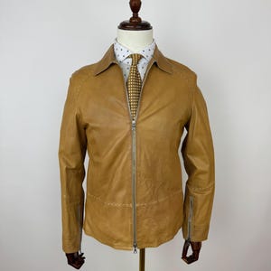 GIMOS leather Jacket Gimo’s Mens Vintage Collared Western Jacket Size 46/S-XS