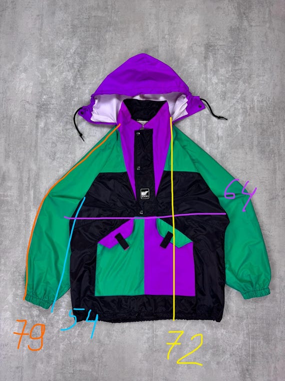K-WAY 2000 International Vintage Multicolor Anorak Hooded Jacket K