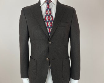 TURO 120’s super wool Blazer Toscana pocket size 46 Brown classic sport blazer