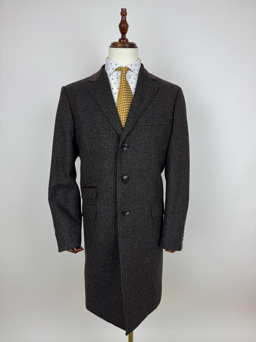 M&S Luxury MOON Fabric Tweed Coat Mens Size XL Old Money Preppy