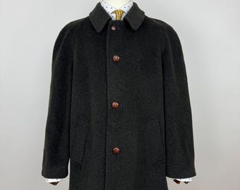 Alpen Loden Wool Coat, Mens Austrian Wool Jacket, 80s Navy