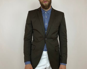 Dunkelgrüner Herren-Blazer aus Baumwolle von Filippa K, Größe 50