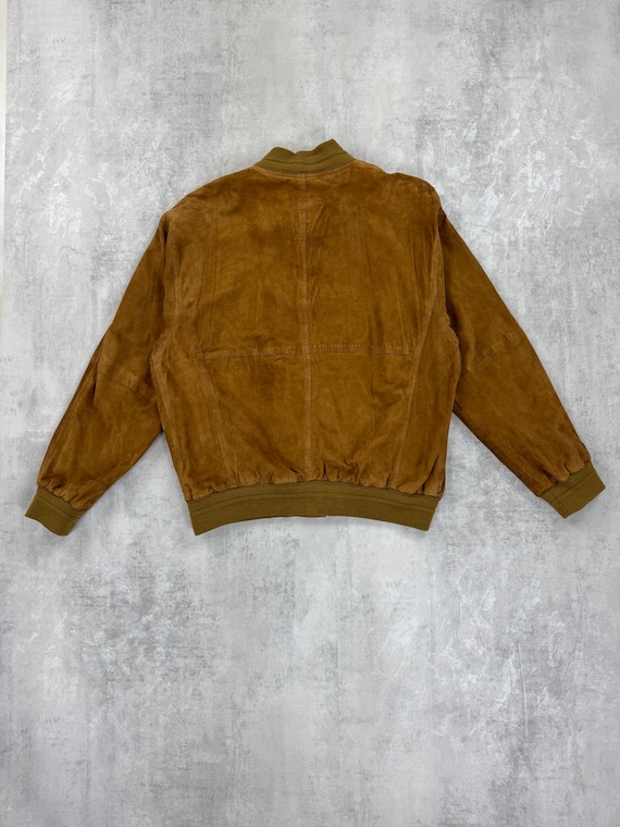 Osella Suede Sports Bomber Jacket Old Money Preppy Leather Cars