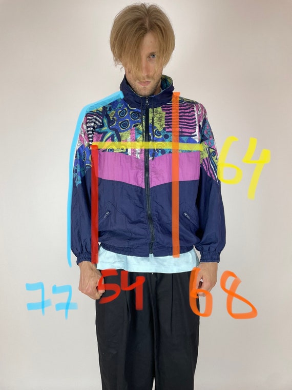 WILD DOG Vintage Track Jacket Crazy Multicolored 90s 80's