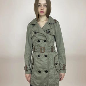 NAKETANO Green Trench Coat Womens size S