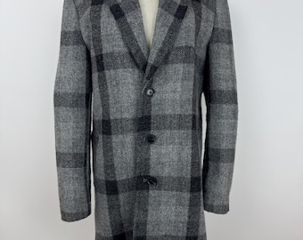 Abrigo a cuadros de lana tweed de Harris Tweed x ASOS, talla M para hombre, estilo preppy clásico.