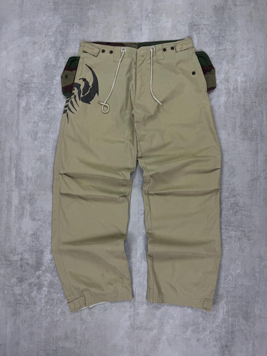 FISHBONE NYC.92 Scorpion Force Military Khaki Boot Cut Pants