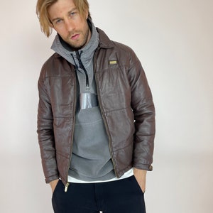 Vintage ECKO UNLTD leather Jacket Mens size s