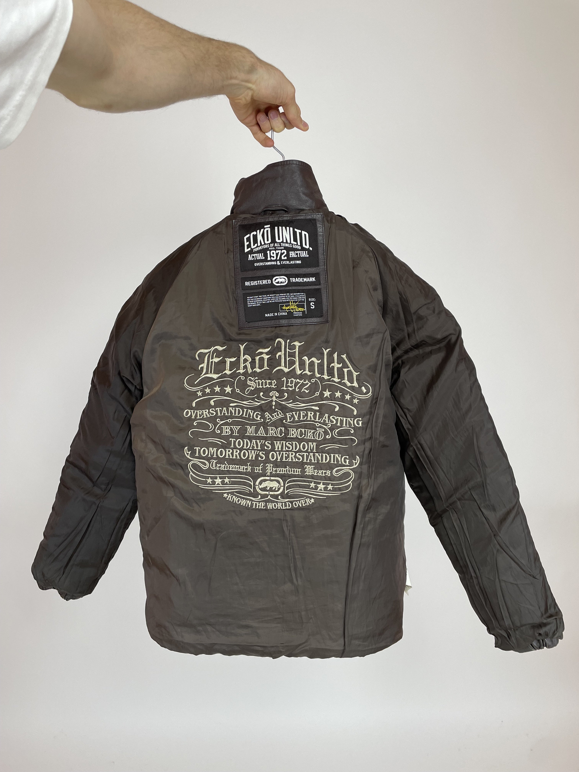 Vintage ECKO UNLTD Leather Jacket Mens Size S - Etsy