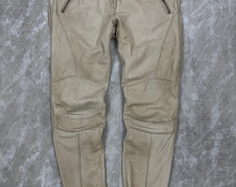 Pantaloni in pelle Gustav Lamp, modello biker, taglia donna 38