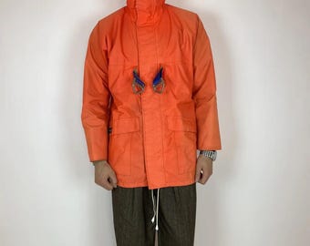 Henri Lloyd BRI Nylon rain coat waterproof yachting jacket faded orange color size 4/M