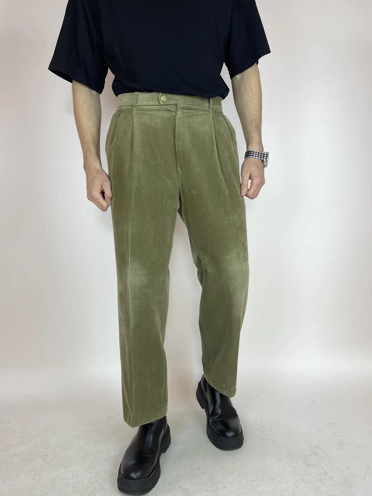 90s〜 LACOSTE plaid baggy slacks Lacoste Vintage Men's Green Blue Check Trousers Pants size