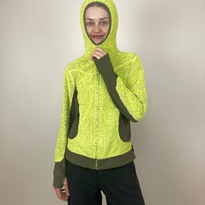 Jack Wolfskin hooded Fleece Hoodie Hiking Outdoor skiing Womens S