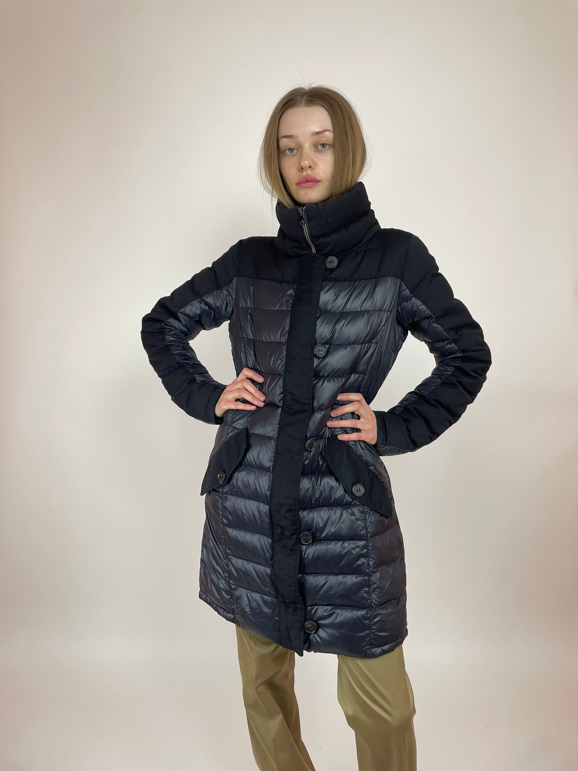 DUVETICA ダウン　44 DUVETICA Women's Black Down Coat Puffer Jacket Size 44 - Etsy