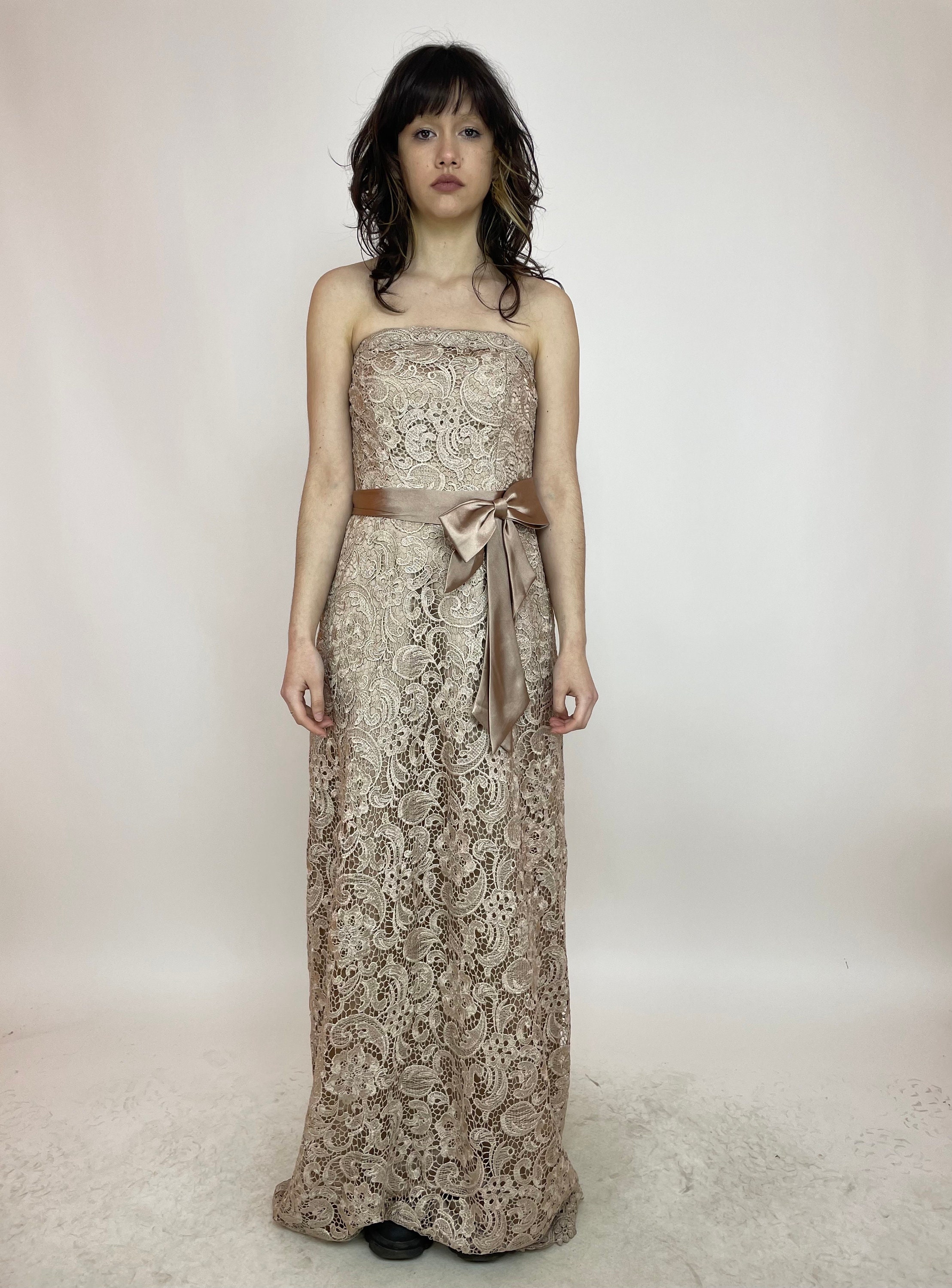 Womens JUJU & CHRISTINE Night Cocktail Maxi Beige Dress Size 3 - Etsy  Denmark