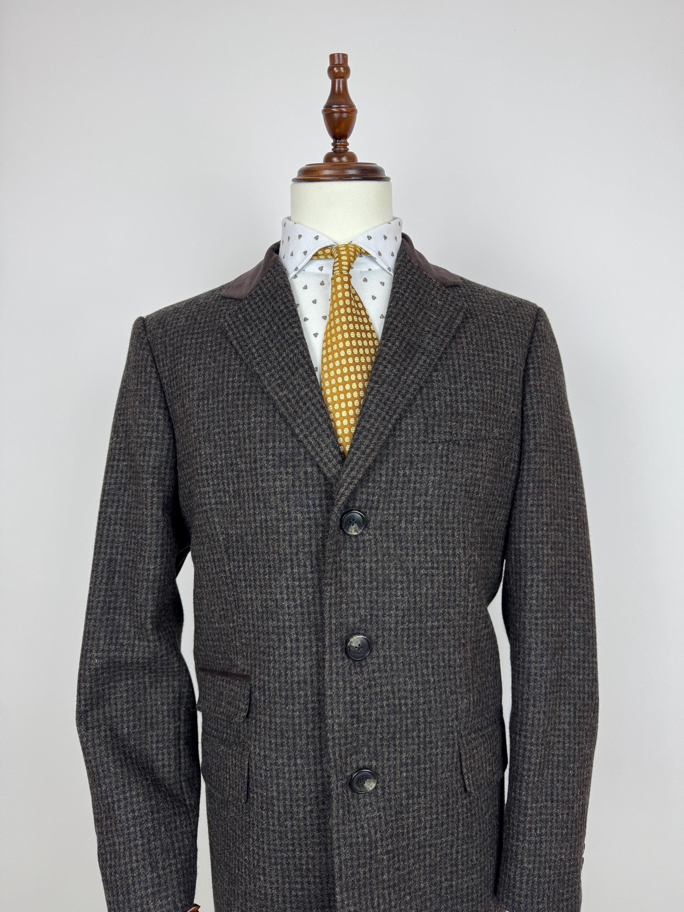 M&S Luxury MOON Fabric Tweed Coat Mens Size XL Old Money Preppy