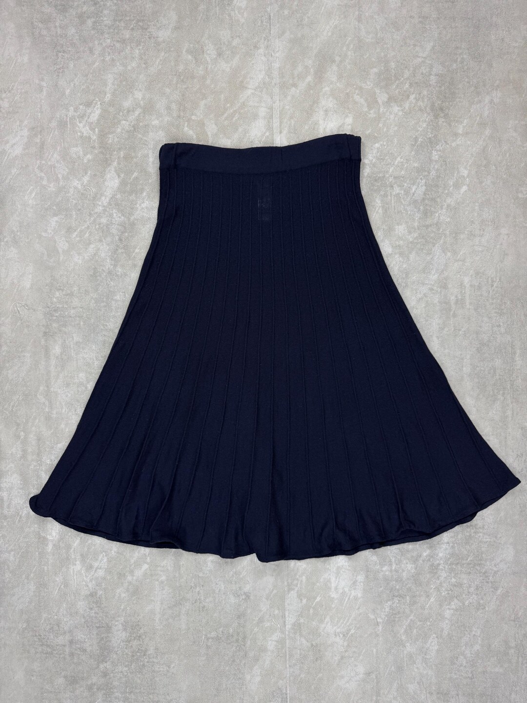 David Nieper Merino Wool Pleated Maxi Skirt Casual England Preppy