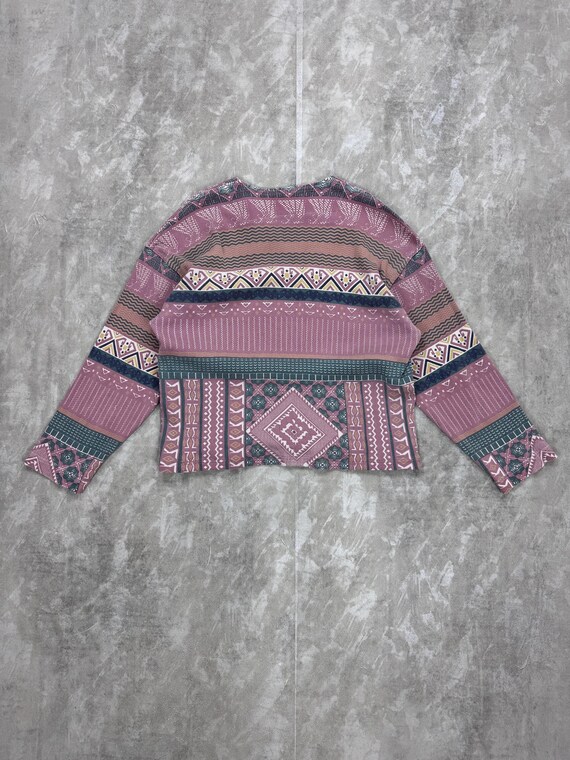 Thio Peppe Aztec pattern stripes pullover split n… - image 4