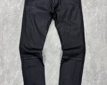 Repute Vision waxed biker Jeans Y2K Avant Garde biker Denim Pants slim fit Mens Size 32x32