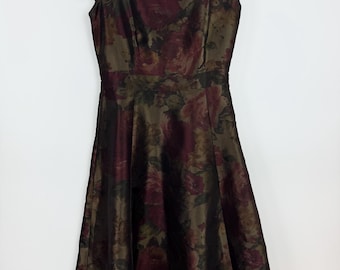 Laura Ashley floral Modi dress pleated sleeve less Womens size 36