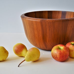 Staved Teak Danish Modern wooden Bowl by Dansk XL Extra Large 14 image 1