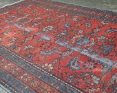 Vintage Hand Knotted Distressed Persian Style Lilihan Floral Area Rug - 3 39 4 quot x 4 39 8 quot
