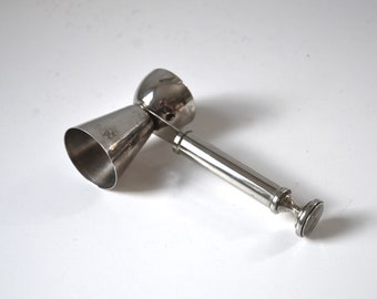 Vintage Art Deco style Double Cocktail Jigger in Silver