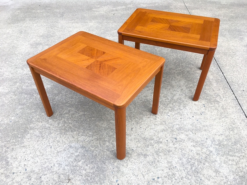 Danish Modern Teak Side Tables and Matching Coffee Table by Uldum Møbelfabrik, Denmark Set of 3 image 8