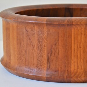 Danish Modern Teak 12 Staved Wooden Bowl by Digsmed, Denmark image 4