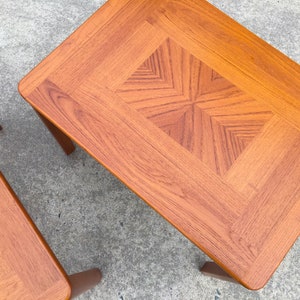 Danish Modern Teak Side Tables and Matching Coffee Table by Uldum Møbelfabrik, Denmark Set of 3 image 6