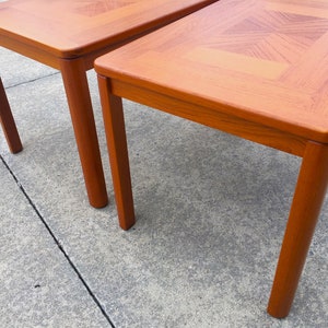 Danish Modern Teak Side Tables and Matching Coffee Table by Uldum Møbelfabrik, Denmark Set of 3 image 5