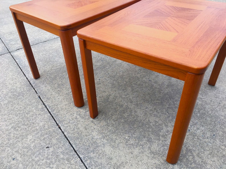 Danish Modern Teak Side Tables and Matching Coffee Table by Uldum Møbelfabrik, Denmark Set of 3 image 5