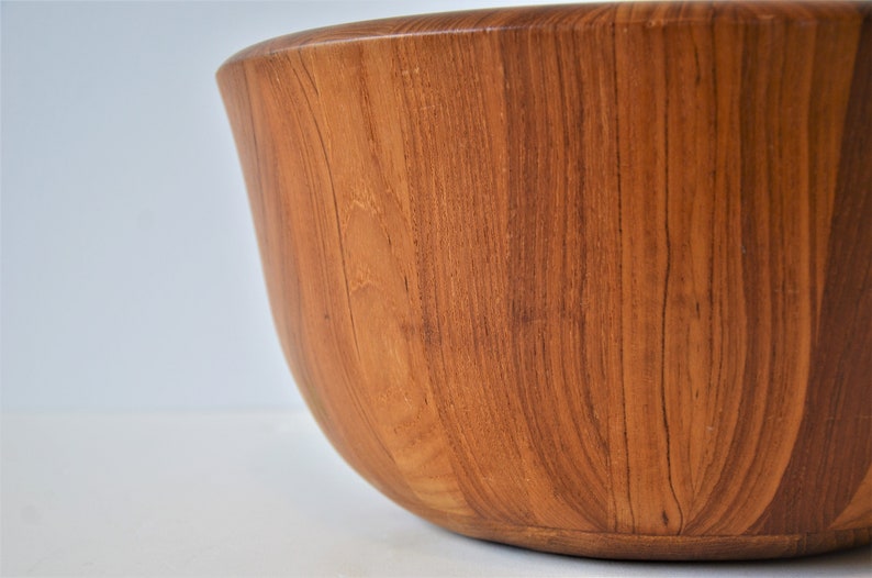 Staved Teak Danish Modern wooden Bowl by Dansk XL Extra Large 14 image 9