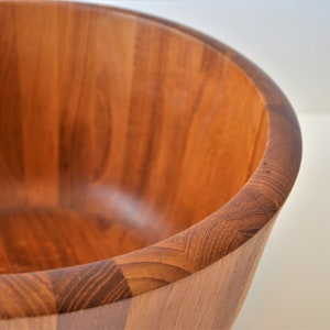 Staved Teak Danish Modern wooden Bowl by Dansk XL Extra Large 14 image 7