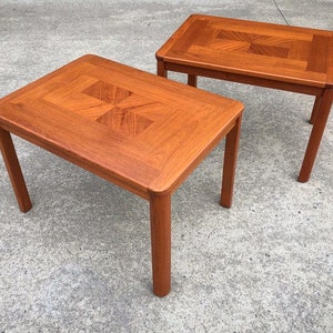 Danish Modern Teak Side Tables and Matching Coffee Table by Uldum Møbelfabrik, Denmark Set of 3 image 3