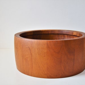 Large Danish Modern Staved Teak Bowl by Nissen Studios of Denmark image 1
