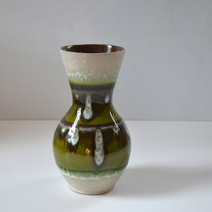 West German Art Pottery Vase in Brown, Green, and Beige by Carstens Tönnieshof  - 1256-22