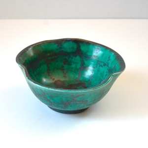 Argenta Series Stoneware Bowl with Silver Overlay by Wilhelm Kåge for Gustavsberg, Sweden, Art Deco, 1930s-40s
