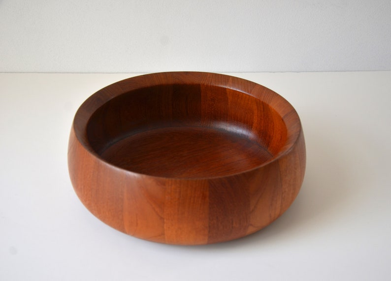 Danish Modern Teak 11 Staved Wooden Bowl by Woodline, Denmark image 2