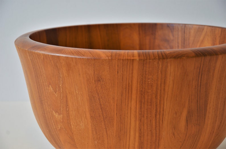 Staved Teak Danish Modern wooden Bowl by Dansk XL Extra Large 14 image 3