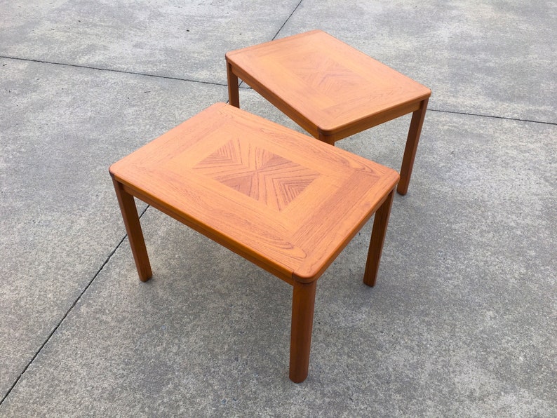 Danish Modern Teak Side Tables and Matching Coffee Table by Uldum Møbelfabrik, Denmark Set of 3 image 7