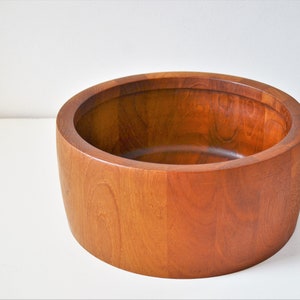 Large Danish Modern Staved Teak Bowl by Nissen Studios of Denmark image 5