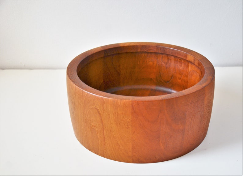 Large Danish Modern Staved Teak Bowl by Nissen Studios of Denmark image 5