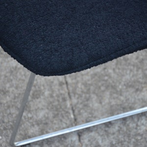 Vintage Bertoia Side Chairs with Full Cover Black Upholstery by Harry Bertoia for Knoll Pair image 5