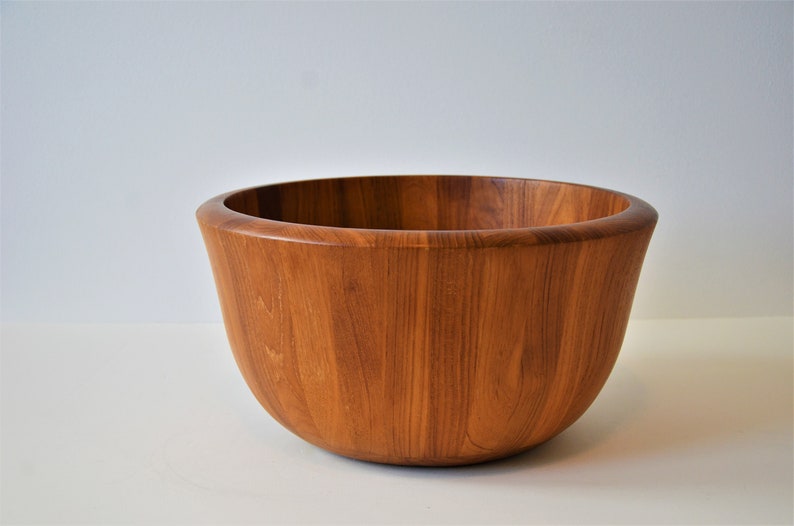 Staved Teak Danish Modern wooden Bowl by Dansk XL Extra Large 14 image 2